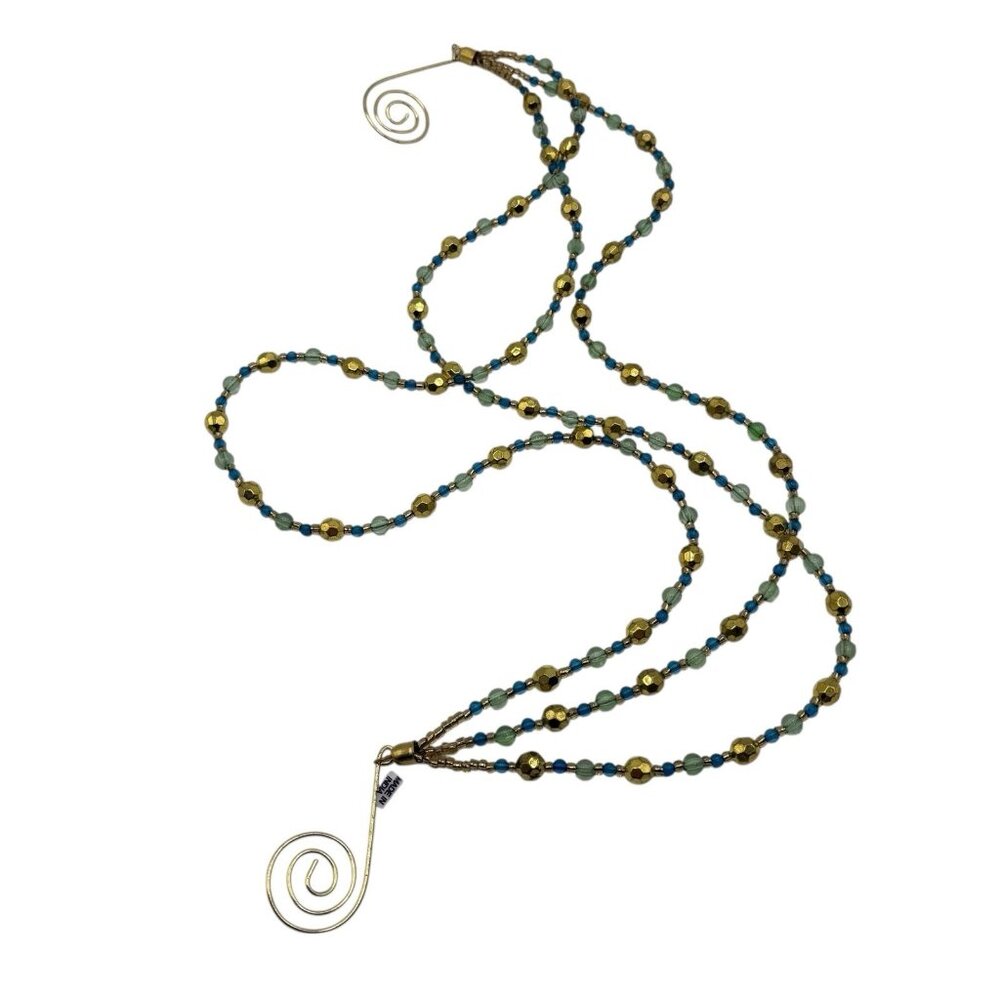 Martha Stewart Set of 3 Beaded Swags Gold Blue Green Indoor Decor - Picture 3 of 8